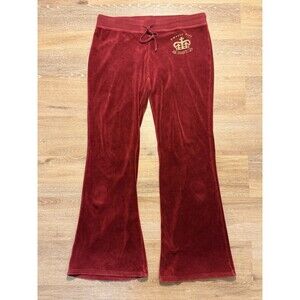 Y2K Juicy Velvet Red Women’s Low Rise Flare Bottom Juicy Pants Forever 21 Size L